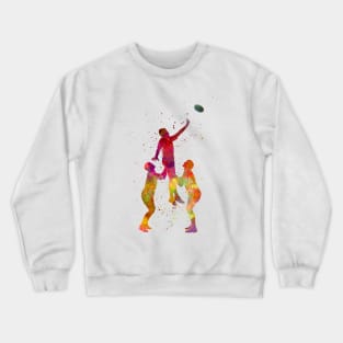 Rugby player in watercolor Crewneck Sweatshirt